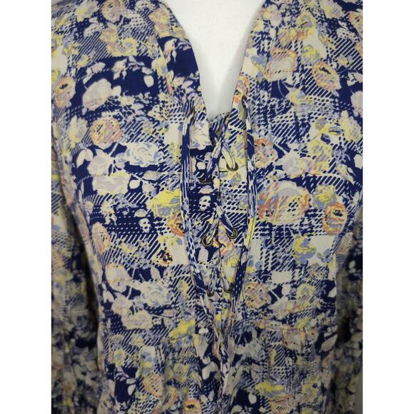 Skies are blue S floral boho long sleeve lightweight summer dress - Picture 2 of 8